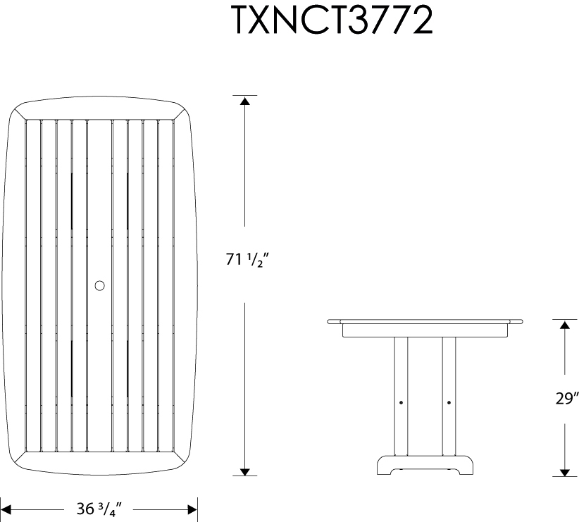 Trex® Outdoor Furniture™ Yacht Club 37 in x 72 in Dining Table