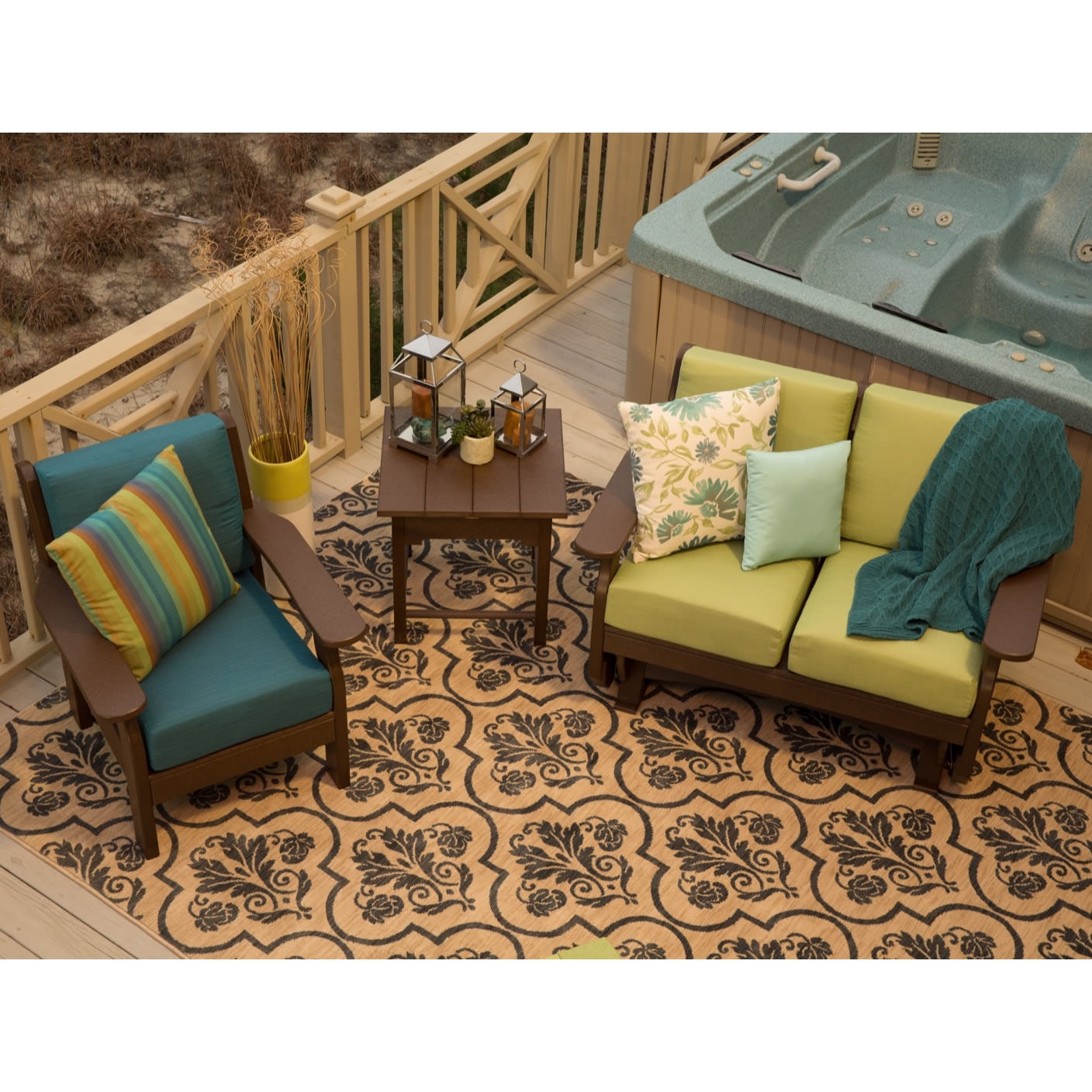 Finch Amish Poly 3 pc Van Buren Deep Seating Conversation Set