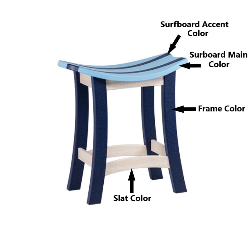 Finch Amish Poly Wave Surfboard Counter Stool