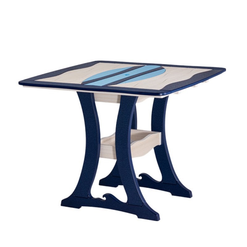 Finch Amish Poly 42 in x 60 in Wave Surfboard Dining Table