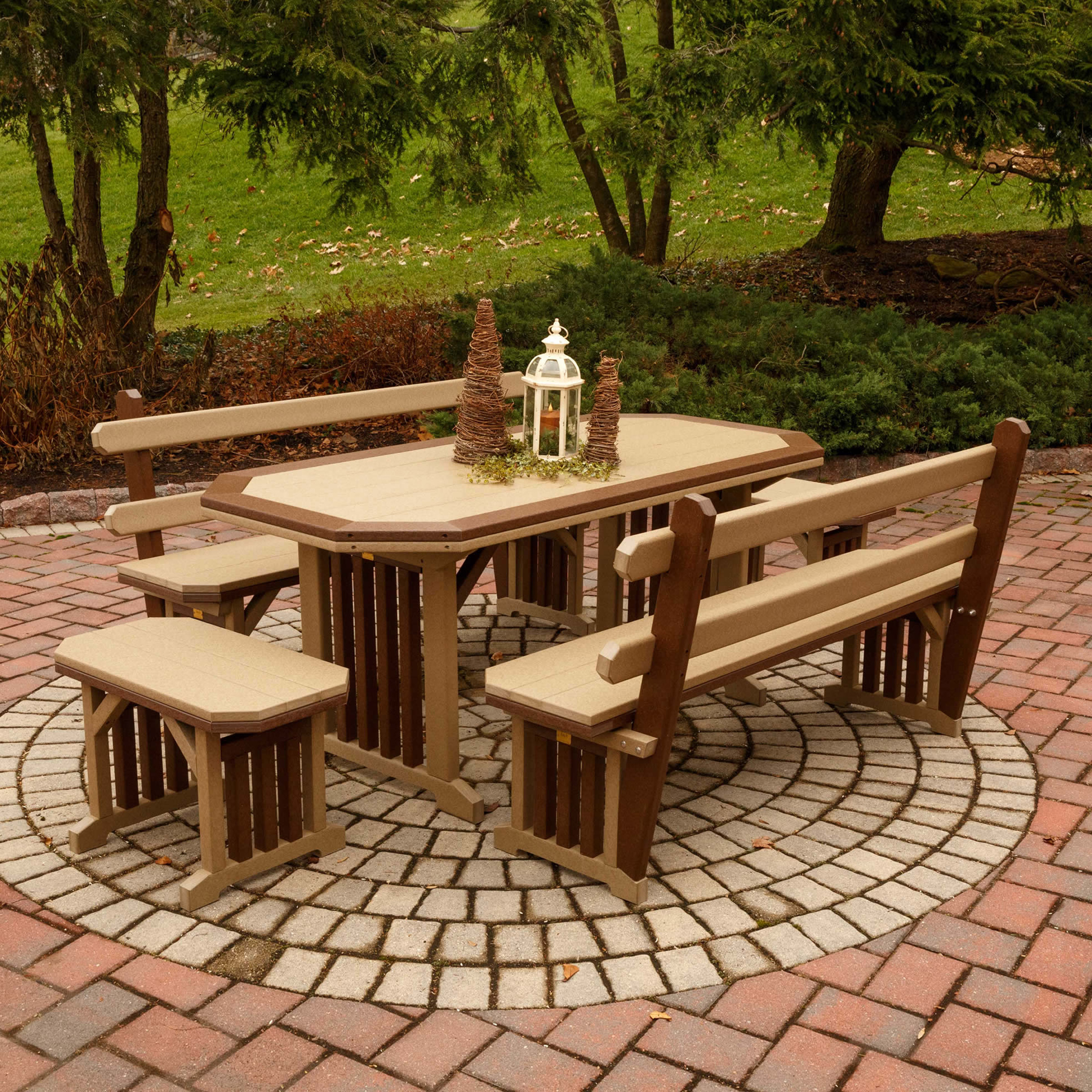 Finch Amish Poly 35 in x 48 in Mission Table w/ Border