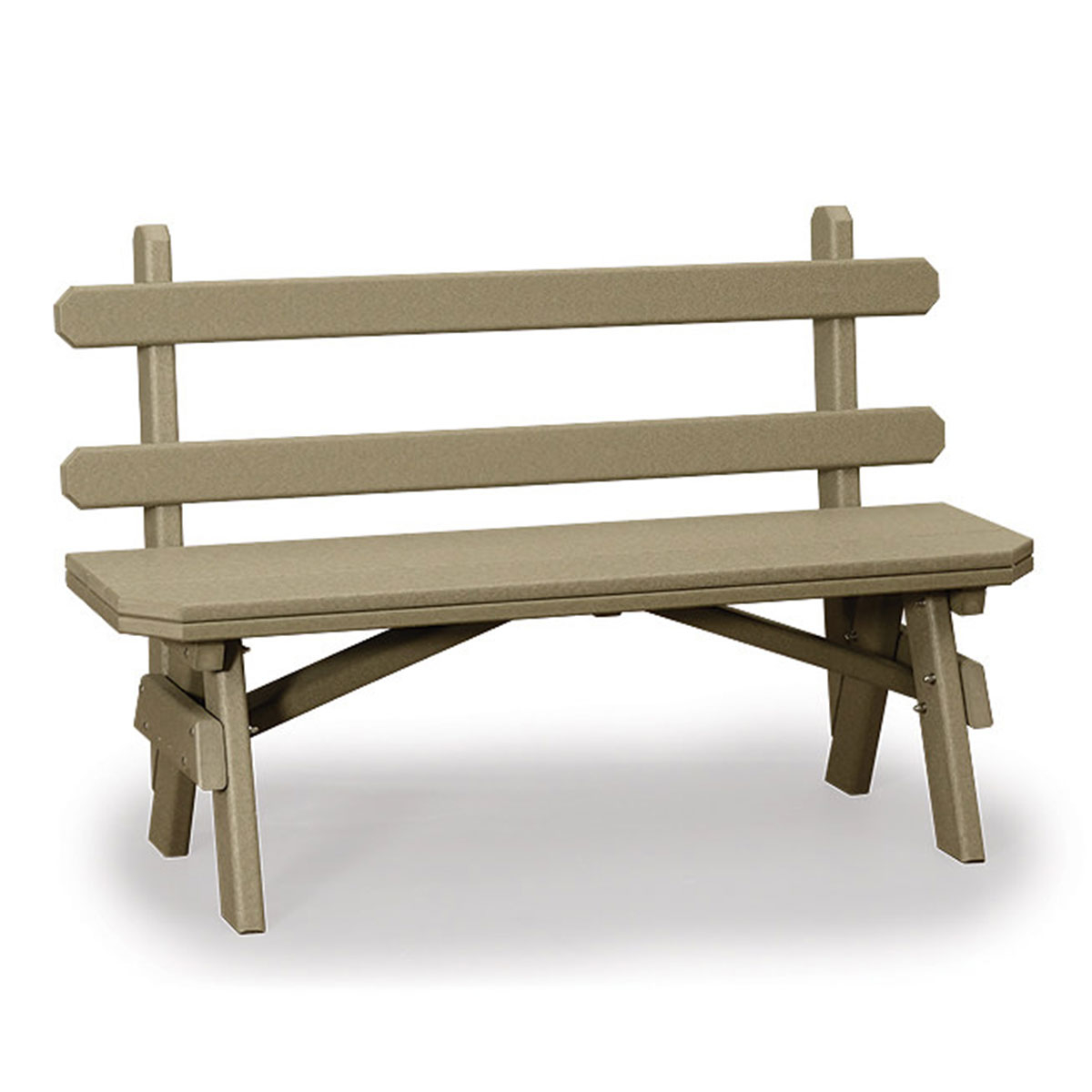 Finch Amish Poly 66 in Garden Bench w/ Back