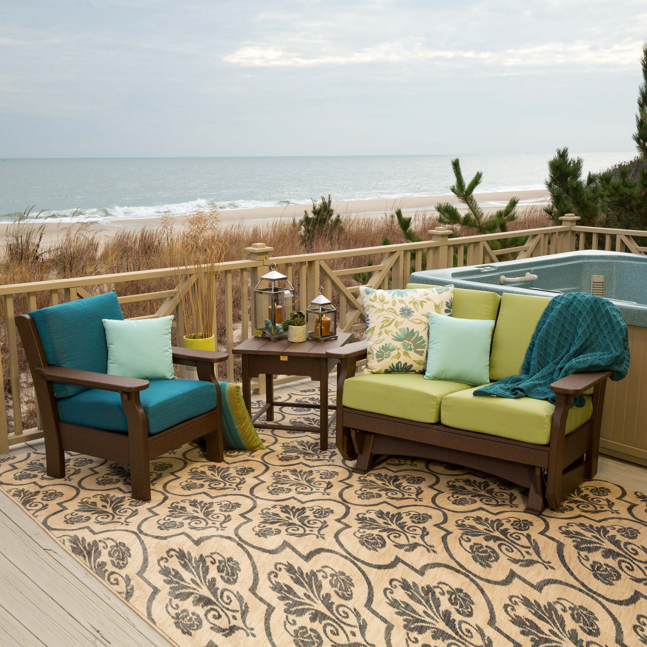 Finch Amish Poly Van Buren Deep Seating Double Glider